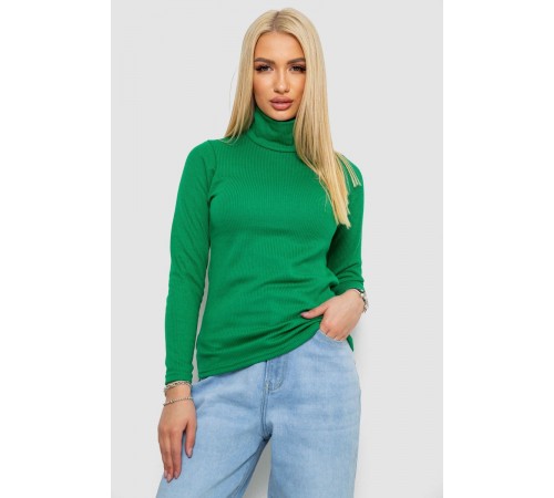 Гольф жіночий на флісі в рубчик, колір зелений, 238R329