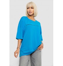 Футболка жіноча з принтом, колір блакитний, 244R2020 Футболка жіноча з принтом, колір блакитний, 244R2020