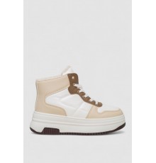 Кросівки жіночі зимові на хутрі, колір бежево-коричневий, 248RAM015