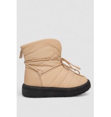 Дутики жіночі зимові на хутрі, колір бежево-чорний, 248RFM500