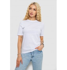 Футболка женская однотонная, цвет белый, 241R1800