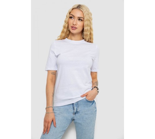 Футболка женская однотонная, цвет белый, 241R1800