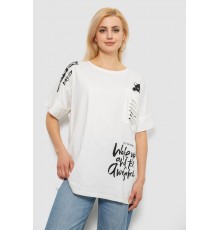 Футболка женская с принтом, цвет молочный, 244R4021