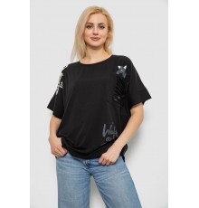 Футболка женская с принтом, цвет черный, 244R4021