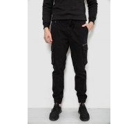 Штани чоловічі однотонні, колір чорний, 244R1641