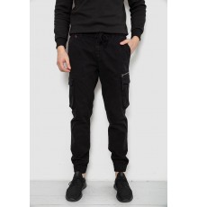 Штани чоловічі однотонні, колір чорний, 244R1641