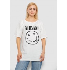 Футболка женская с принтом, цвет молочный, 244R2010