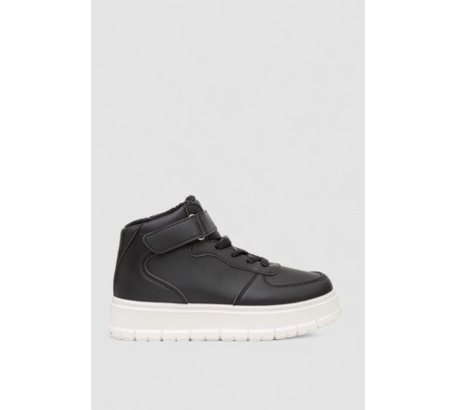 Кроссовки женские зимние на меху, цвет черно-белый, 248RMB05