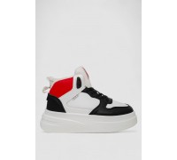 Кроссовки женские зимние на меху, цвет бело-черный, 248RLM50