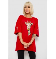 Футболка женская с принтом, цвет красный, 244R2012