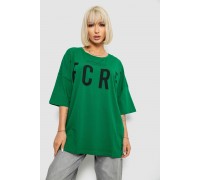 Футболка женская с принтом, цвет темно-зеленый, 244R3008-1