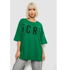Футболка женская с принтом, цвет темно-зеленый, 244R3008-1