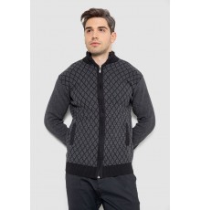 Кофта чоловіча на блискавці, колір чорно-сірий, 161R1013