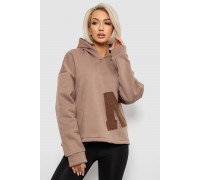 Худі жіночий з капюшоном на флісі, колір бежевий, 257R335