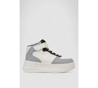 Кроссовки женские зимние на меху, цвет бело-серый, 248RAM02