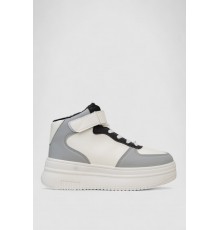 Кросівки жіночі зимові на хутрі, колір біло-сірий, 248RAM02