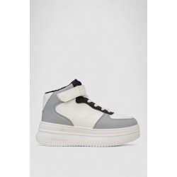 Кроссовки женские зимние на меху, цвет бело-серый, 248RAM02