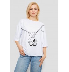 Футболка жіноча з принтом, колір білий, 244R2016