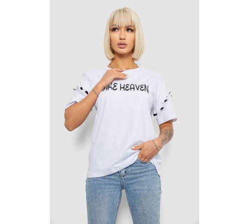 Футболка жіноча з принтом, колір білий, 244R2351