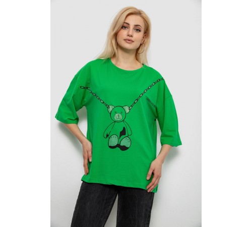 Футболка жіноча з принтом, колір зелений, 244R2016