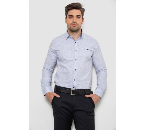 Сорочка чоловіча з принтом, колір білий, 214R7170