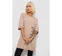 Футболка женская с принтом, цвет бежевый, 244R2008