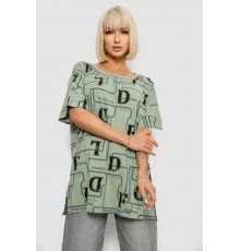 Футболка женская с принтом, цвет оливковый, 244R4016