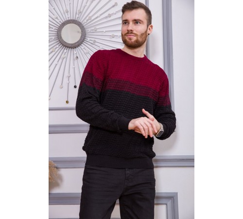 Светр чоловічий, колір бордово-чорний, 161R677