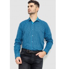 Сорочка чоловіча в клеку байкова, колір синьо-блакитний, 214R99-33-022