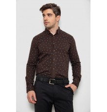 Сорочка чоловіча з принтом, колір коричневий, 214R7365-1
