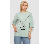 Футболка жіноча з принтом, колір оливковий, 244R2016