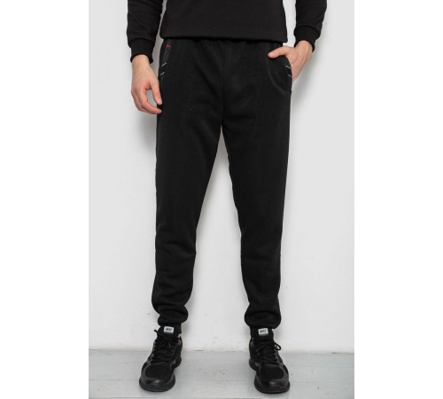 Спортивні штани чоловічі на флісі, колір чорний, 244R41553