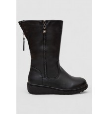Чоботи жіночі зимові на хутрі, колір чорний, 243RY203