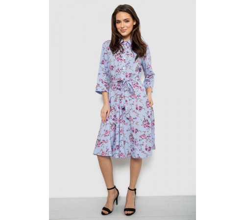 Сукня софт c квітковим принтом, колір блакитний, 230R040-10
