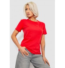 Футболка жіноча однотонна, колір червоний, 204R3333