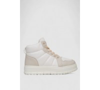 Кроссовки женские зимние на меху, цвет бело-бежевый, 248RMB02