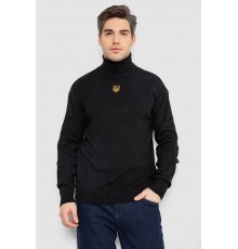 Гольф чоловічий з вишивкою тризуб, колір чорний, 161R010