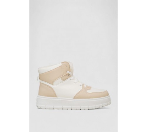 Кросівки жіночі зимові на хутрі, колір біло-бежевий, 248RMB12