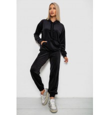 Спортивний костюм жіночий велюровий, колір чорний, 241R1530-5