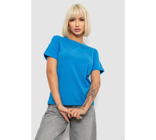 Футболка жіноча з принтом, колір джинс, 244R1035-5