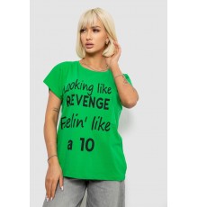Футболка жіноча з принтом, колір зелений, 244R3013-5