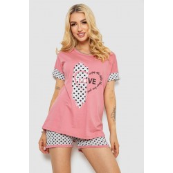 Пижама женская с принтом, цвет пудровый, 243R3049