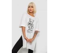 Футболка женская с принтом, цвет молочный, 244R2018