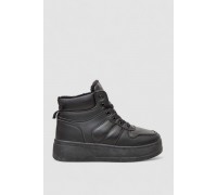 Кроссовки женские зимние на меху, цвет черный, 248RQT12