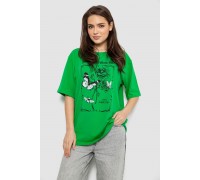 Футболка женская с принтом, цвет зеленый, 244R2009