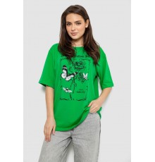 Футболка женская с принтом, цвет зеленый, 244R2009