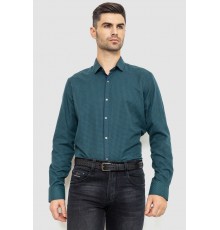 Сорочка чоловіча в клеку байкова, колір зелено-синій, 214R99-33-022