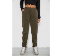 Спортивные штаны женские на флисе, цвет хаки, 238R57828