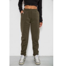 Спортивні штани жіночі на флісі, колір хакі, 238R57828