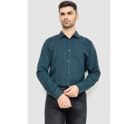 Рубашка мужская в клетку байковая, цвет зелено-синий, 214R16-33-164